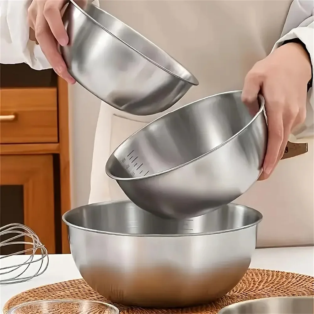 Food Storage Meals - 2026 Edelstahl-Rührschüssel-Set mit Skala, Lebensmittelbehälter für