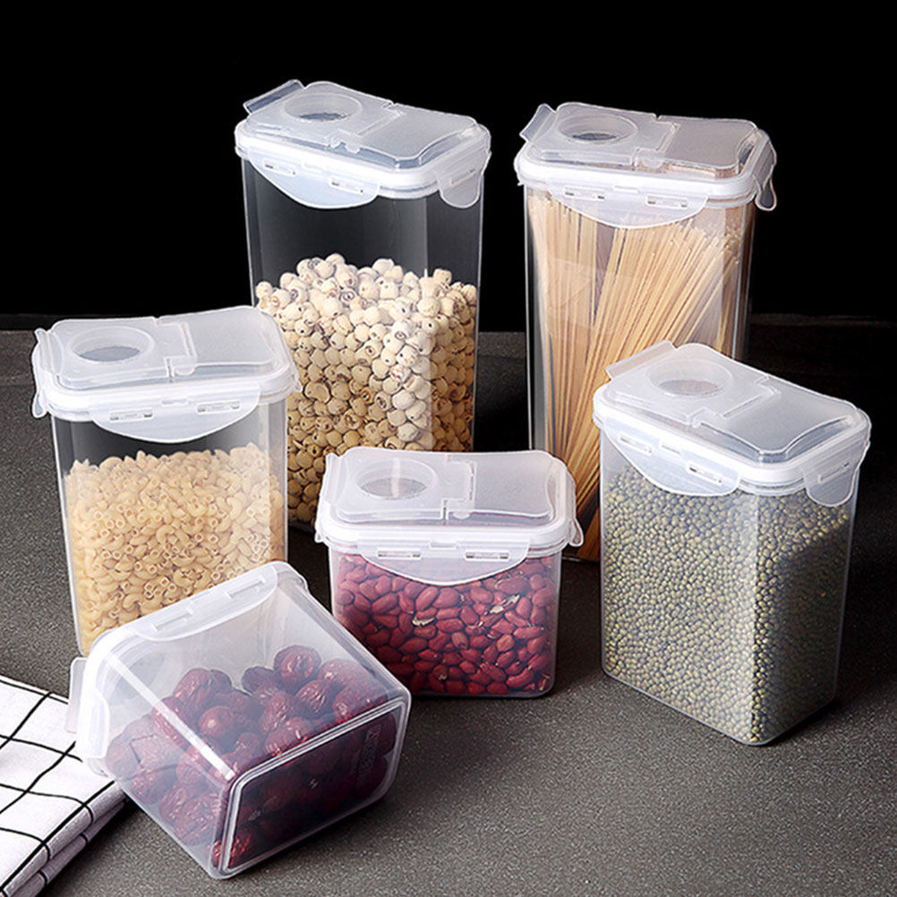 Food Storage Containers - 2 Stück Kunststoff-Lebensmittelbehälter mit Dichtungsdeckeln, transparente