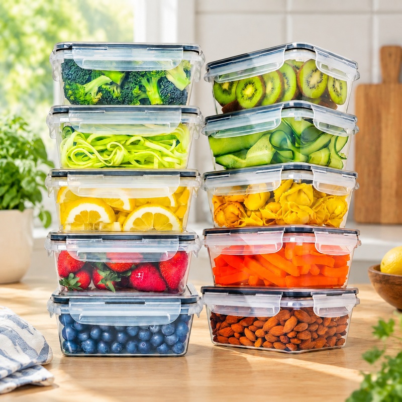 Food Storage Labels - Set mit 10 BPA-freien Küchenbehältern zur