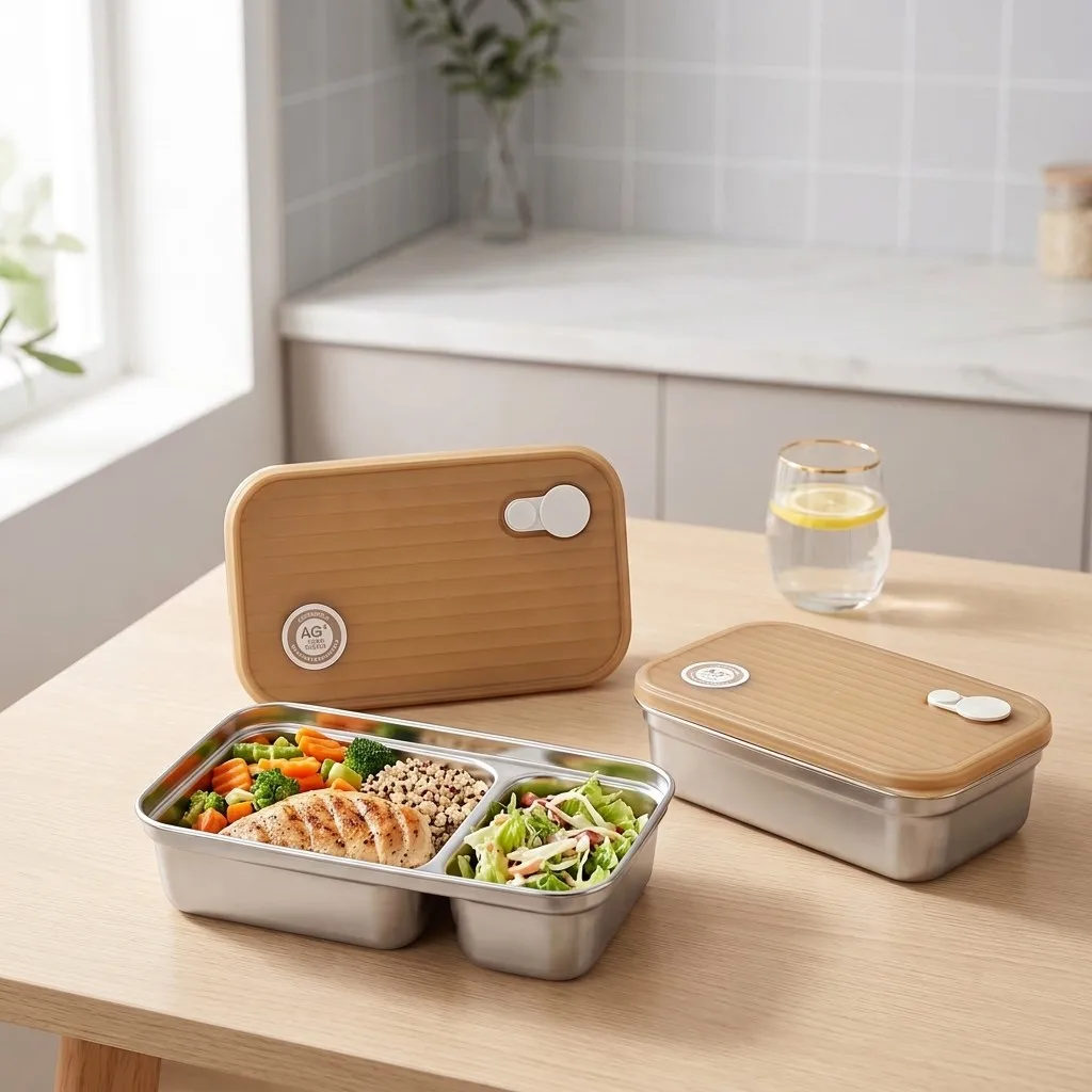Food Storage With Dividers - 304 Edelstahl Bento-Box, unterteilte Lunchbox, luftdichte