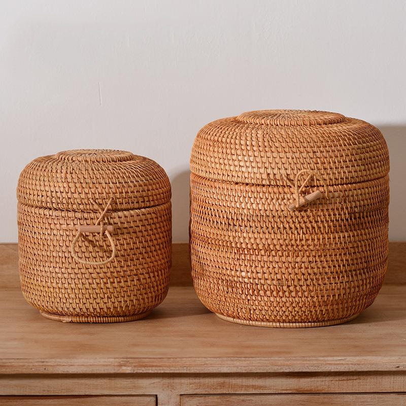 Handgewebte Rattan-Tee-Aufbewa – Food Storage With Dividers Bewertung und Preis
