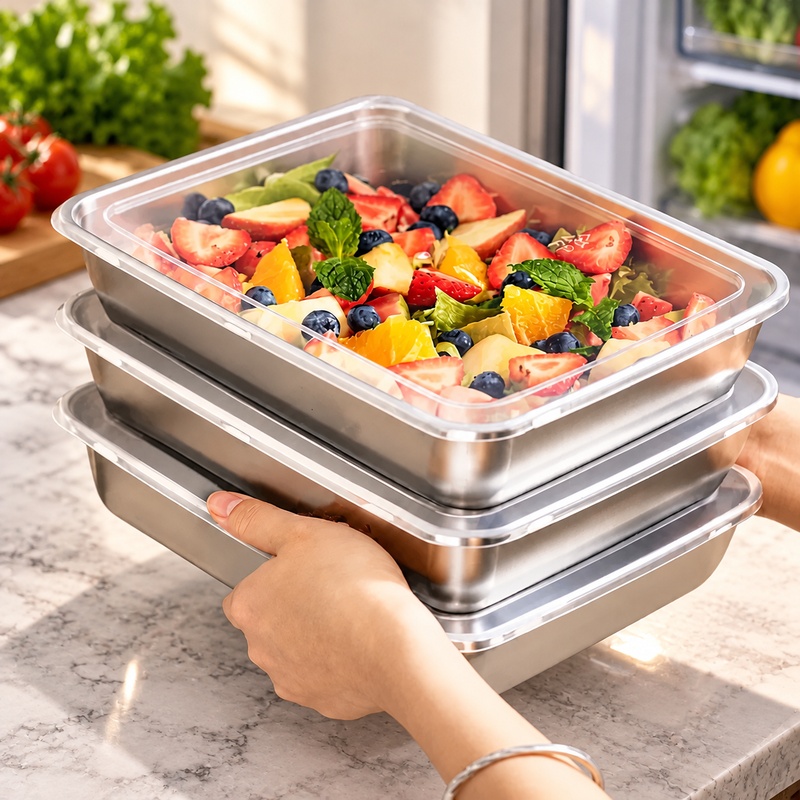 Dreiteiliges Edelstahl-Lebensm – Food Storage Meals Bewertung und Preis