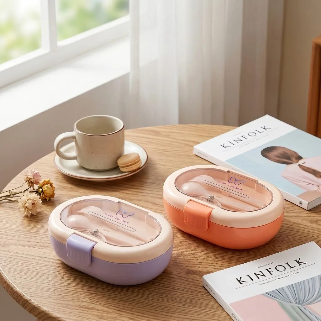 Plastik-Bento-Box mit Besteck, – Food Storage With Dividers Bewertung und Preis