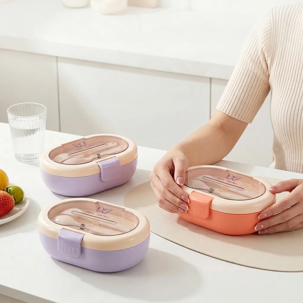 Plastik-Bento-Box mit Besteck, – Food Storage With Dividers Bewertung und Preis