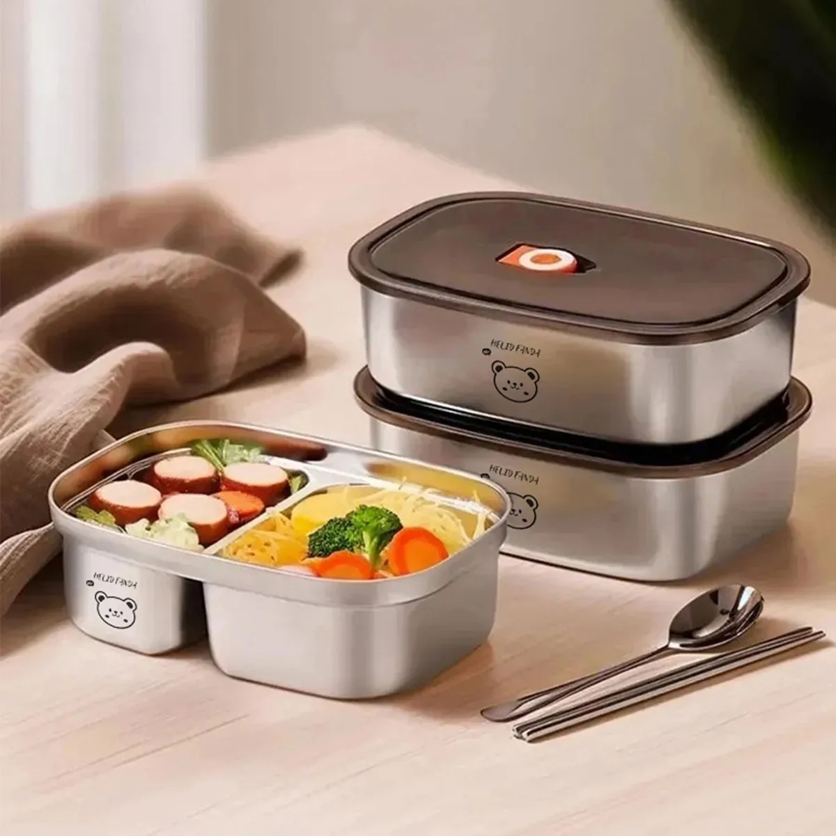 Große Lunchbox aus Edelstahl 3 – Food Storage Oven Safe Bewertung und Preis